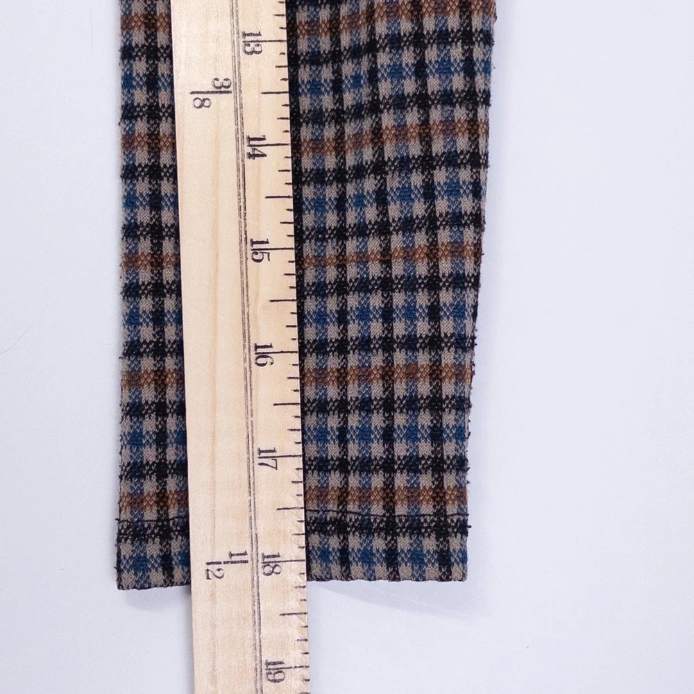 Zara Plaid Leggings Kids 2-3 Years Blue Brown Check Pattern Elastic Waist Pants‎